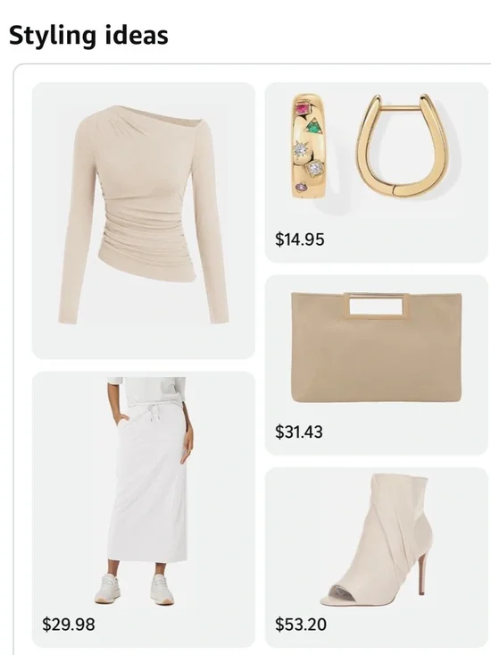 Long Sleeve Draped Neck Top in Light Beige - Picture 9 of 17